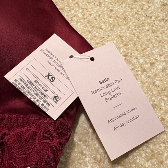 Satin and Lace Removable Pad Longline Bralette - Picture 7 of 8